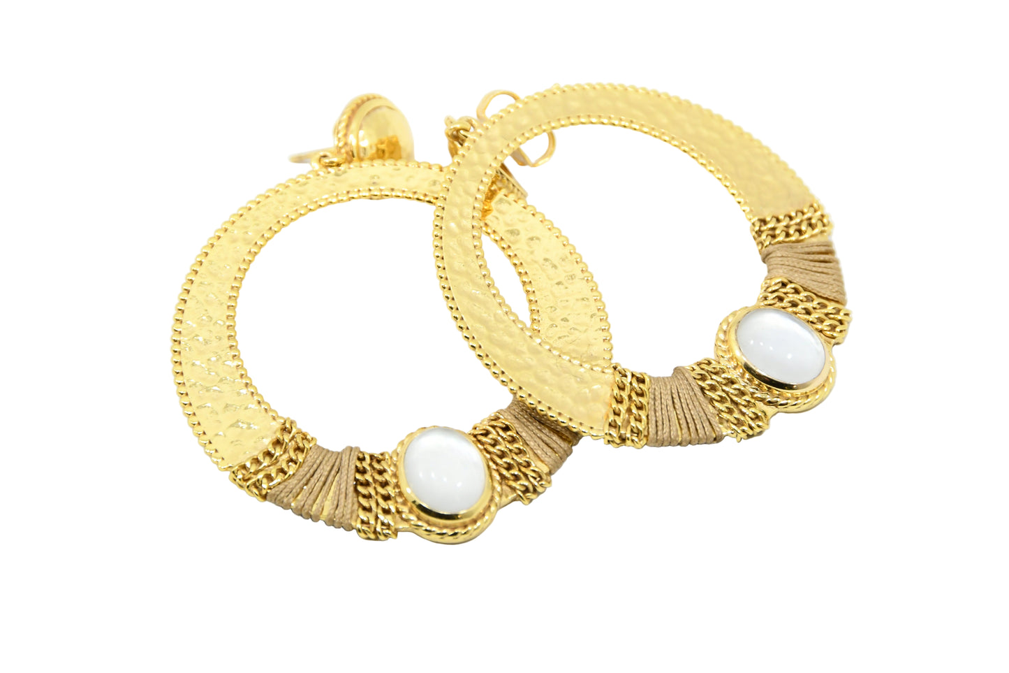 Pink Sand Ohrringe - Messing vergoldet mit Stein