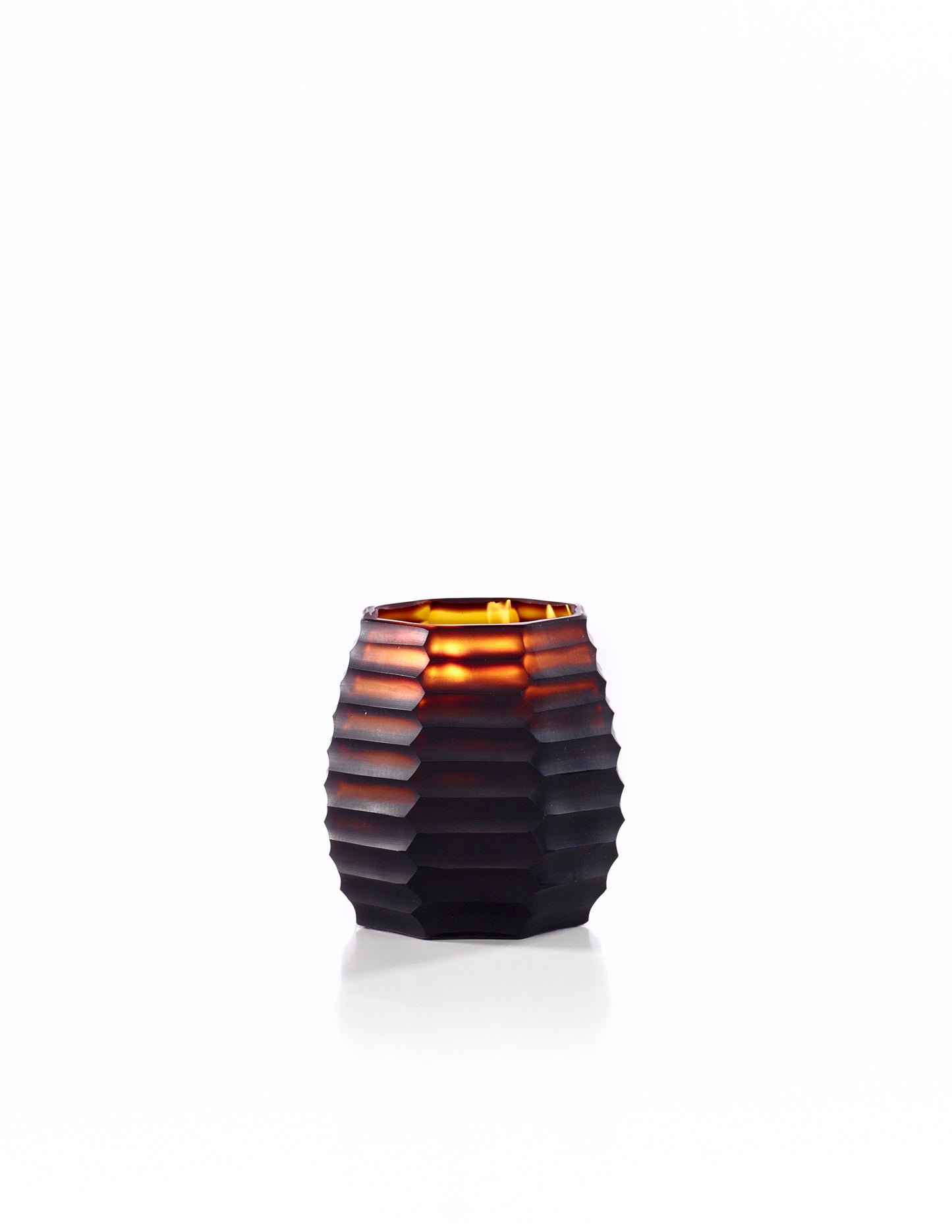 Cubo Amber Kerze Serengeti mit mundgeblasenem Glas