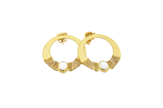 Pink Sand Ohrringe - Messing vergoldet mit Stein