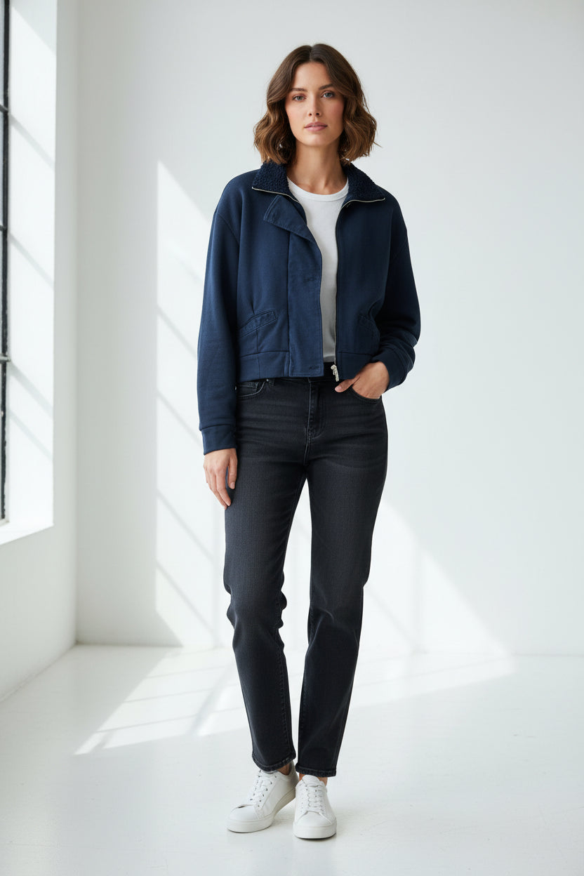 European Culture Jacke - Baumwollmix Blau Gr. S