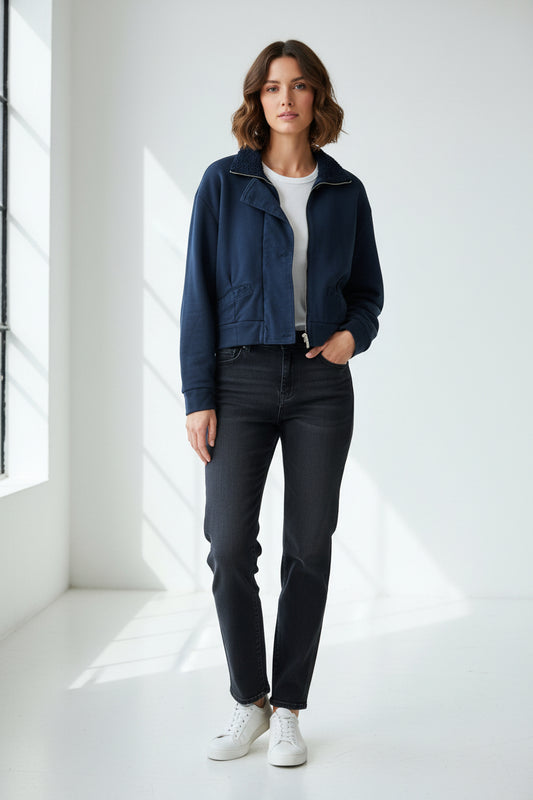 European Culture Jacke - Baumwollmix Blau Gr. S