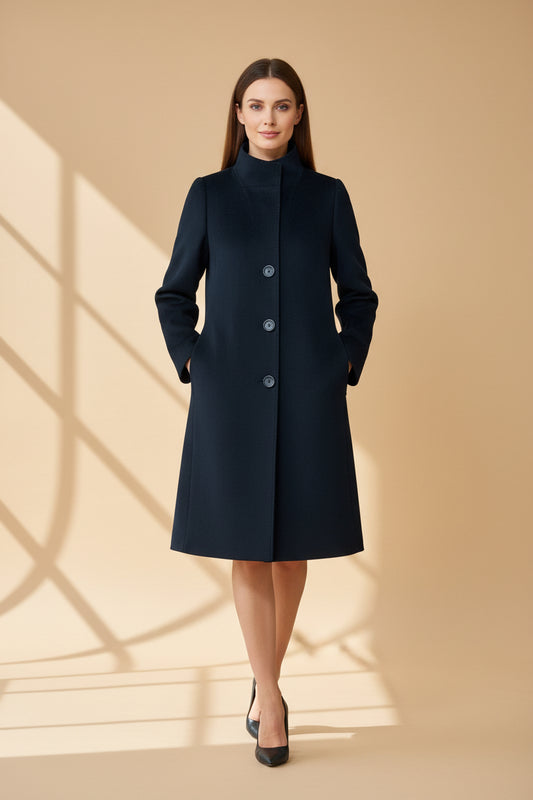 Cinzia Rocca Mantel - Schurwolle Schwarz Gr. 34