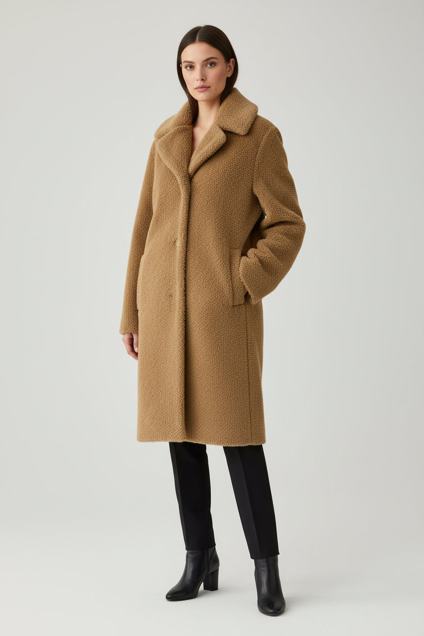 Cinzia Rocca Mantel Camel 64C1 Alpaca Wool