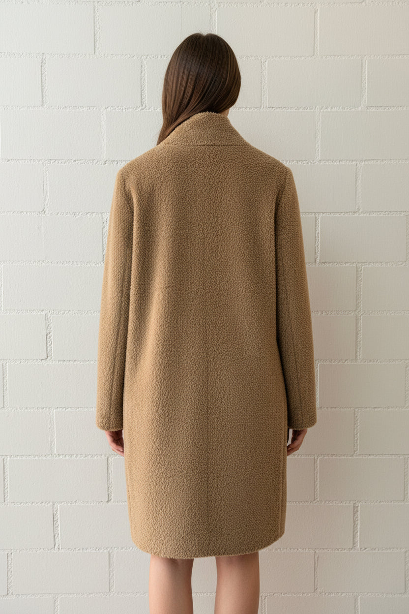 Cinzia Rocca Mantel Camel 64C1 Alpaca Wool