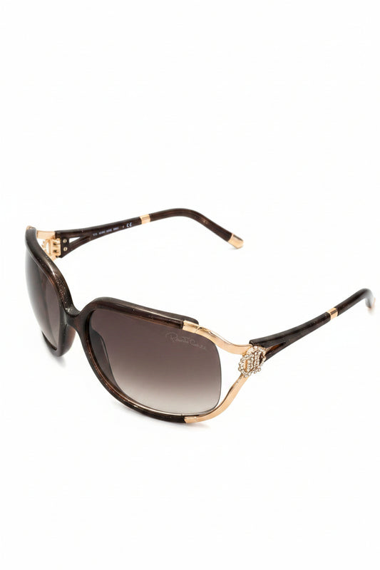 Roberto Cavalli Sonnenbrille – Schwarz/Gold, Made in Italy