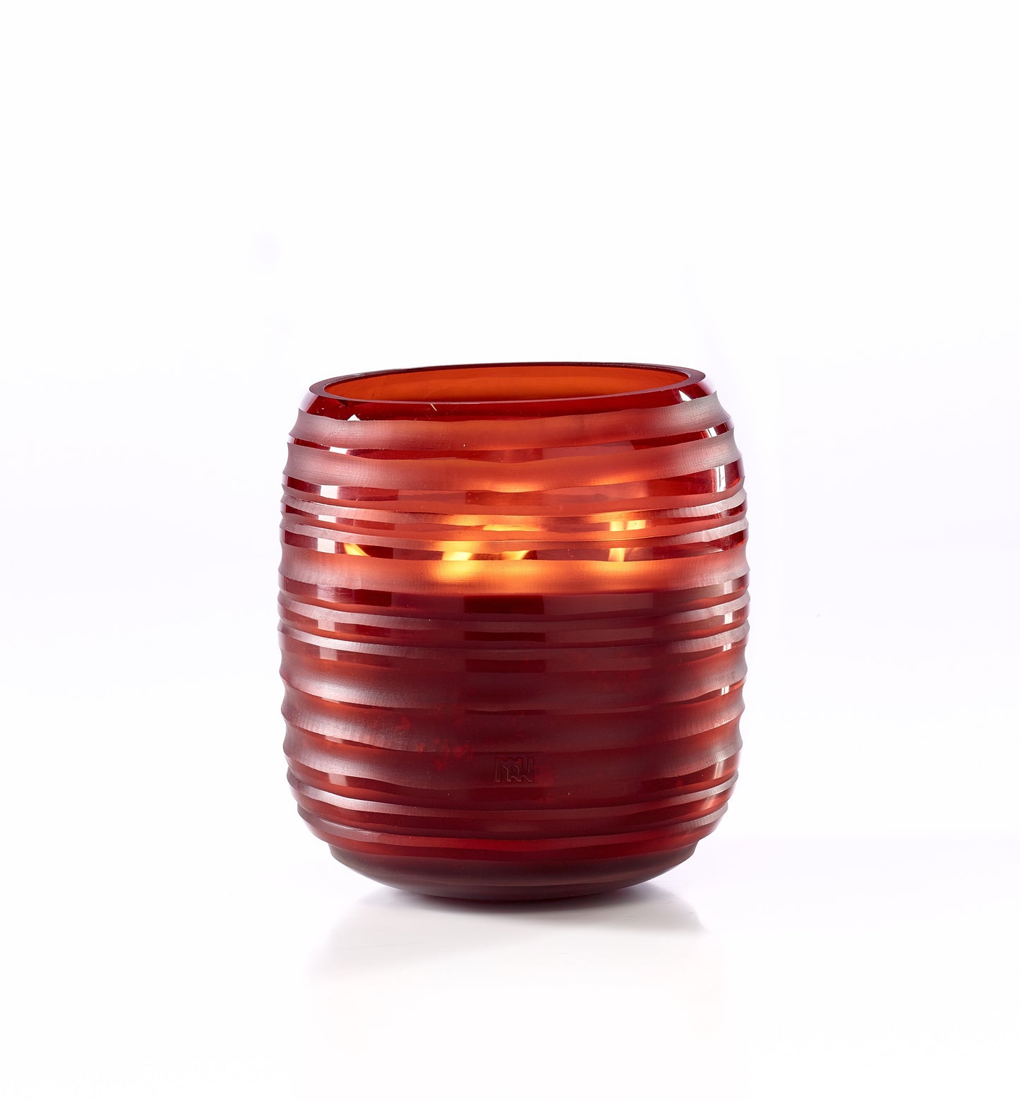 Sphere Red Kerze Phuket Lotus mit mundgeblasenem rotem Glas
