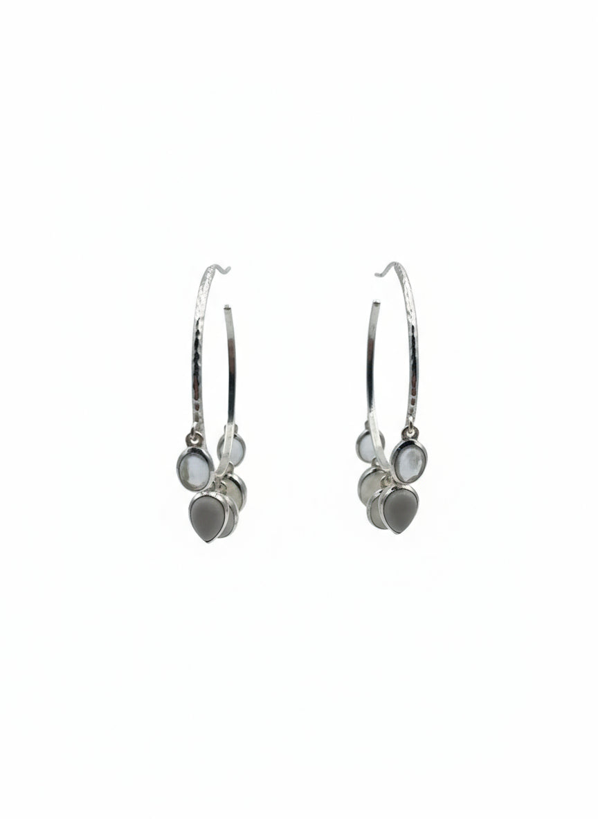 Pink Sand - OHRRINGE MIT EDELSTEINEN White