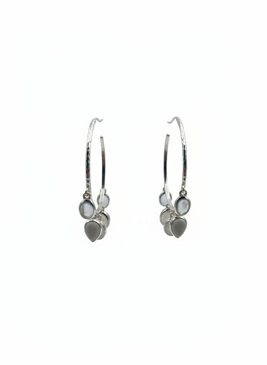 Pink Sand - OHRRINGE MIT EDELSTEINEN White